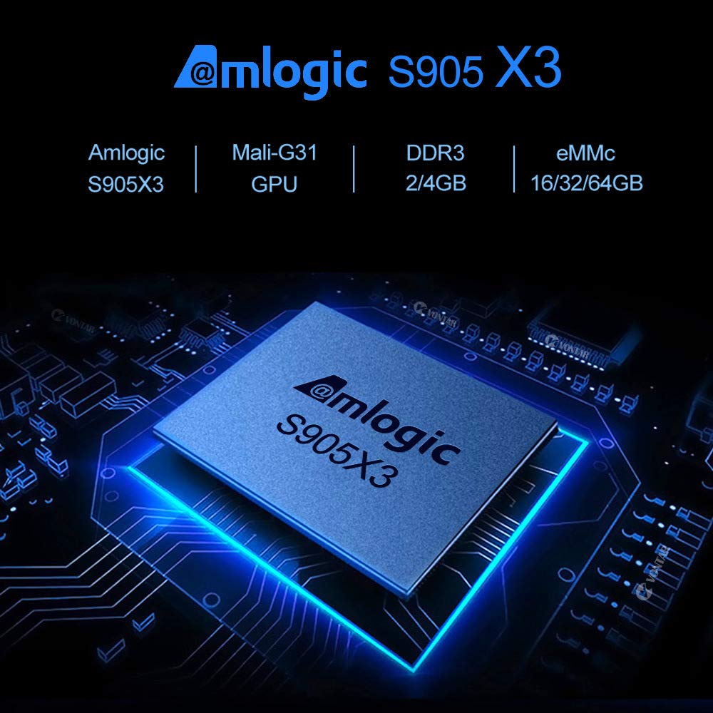CHROX Android 9.0 TV Box, Amlogic S905X3 64-bit Quad Core Arm Corte-A55 Admite 2.4G 5G Dual Wifi/8K/3D/USB 3.0/H.265 Cajas De TV Inteligentes,2gb+16gb