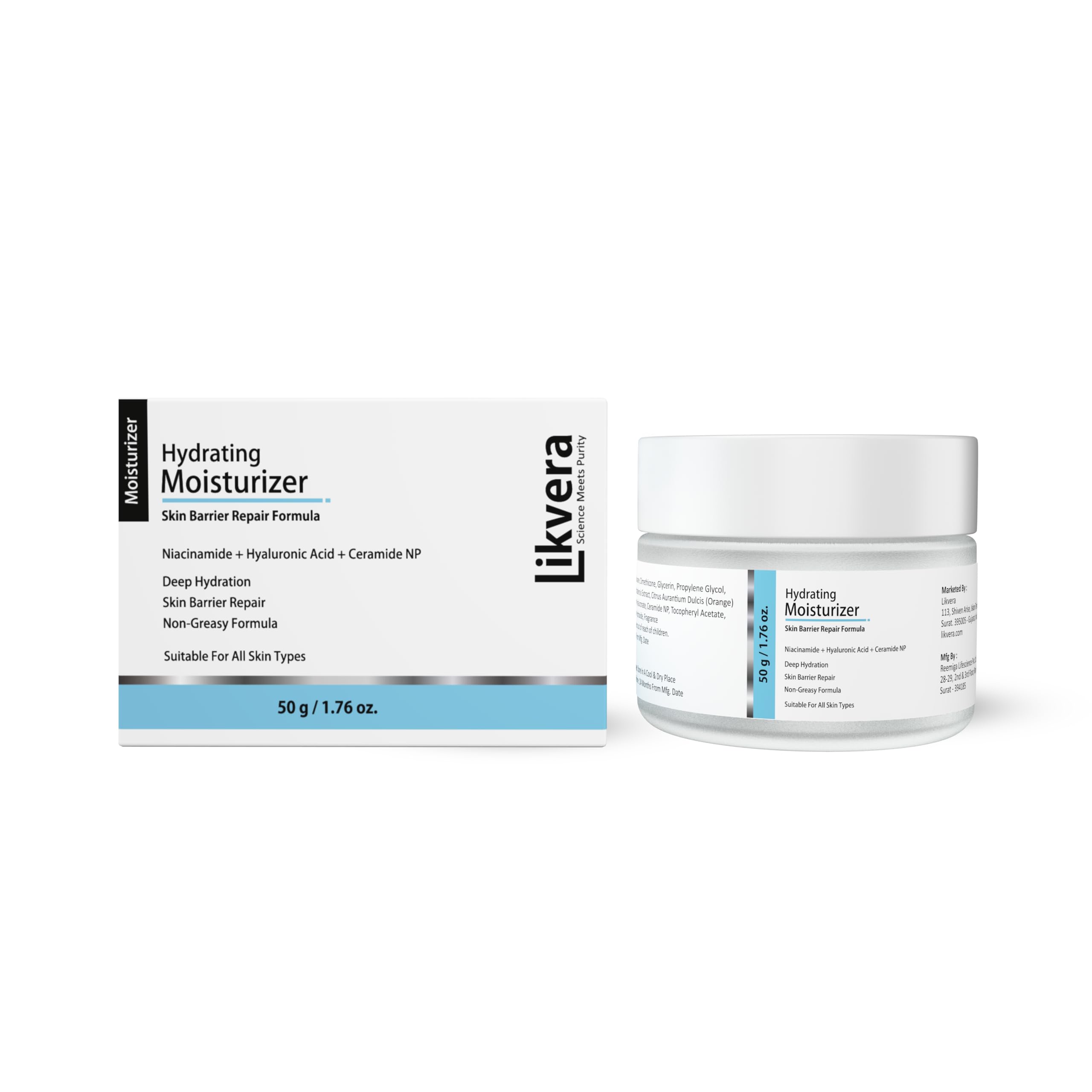 Face Moisturizer Cream with Niacinamide, Hyaluronic Acid & Ceramide NP – Hydrating, Skin Barrier Repair, Oil-Free, Lightweight, Non-Sticky | Daily Moisturizer for Dry, Oily & Sensitive Skin (50g)-image-36