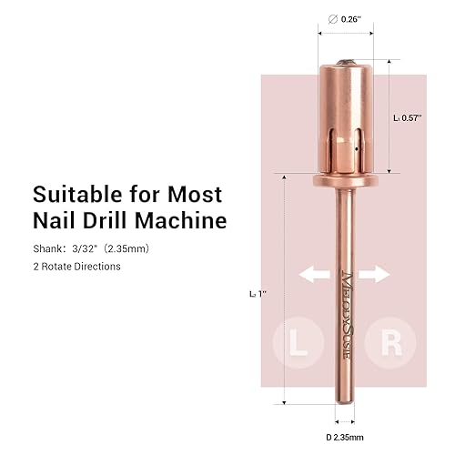 Miniatura 262 de MelodySusie 100 unidades de brocas de uñas, bandas de lijado para taladro de uñas, 120 bandas de lijado de lima de uñas de grano medio para uñas