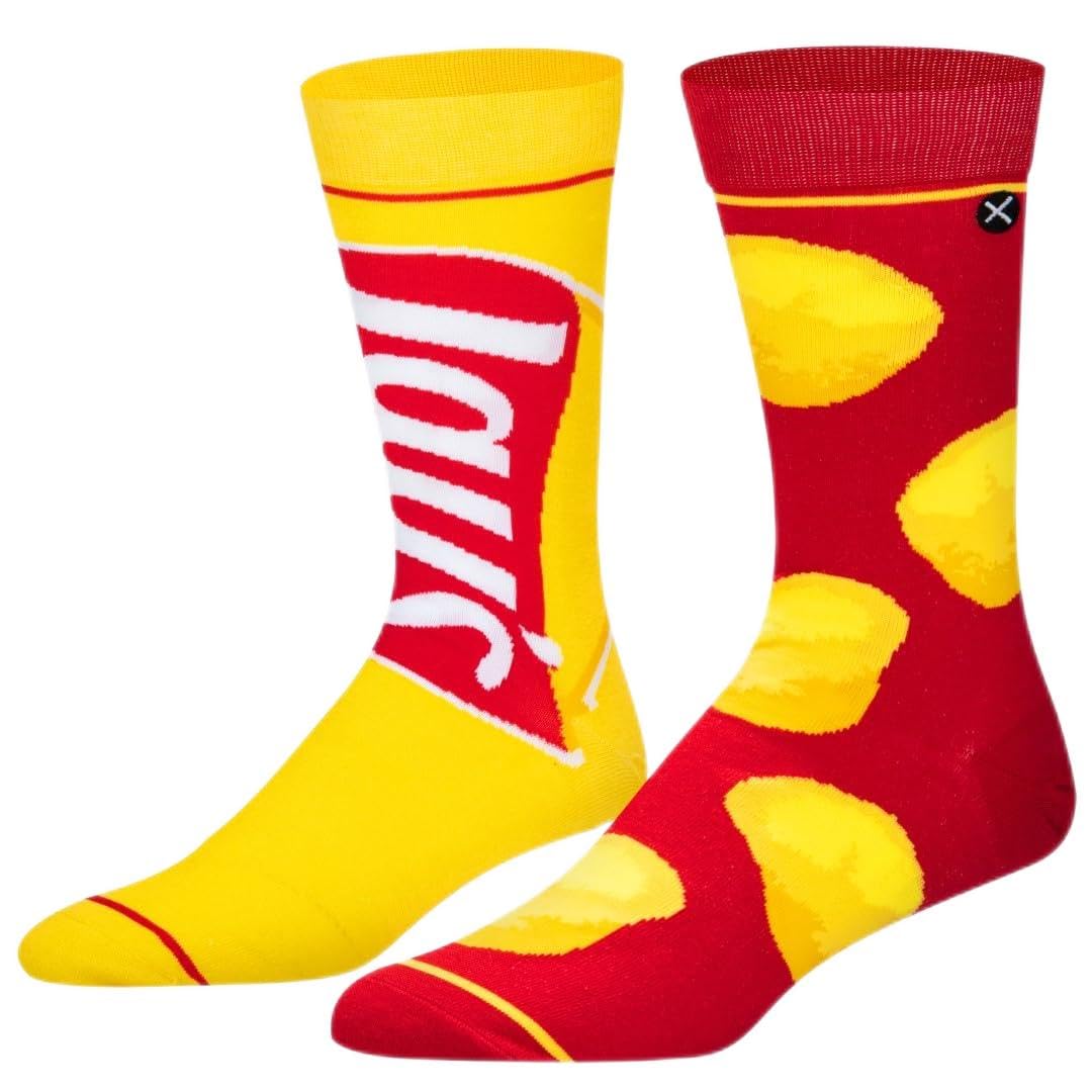 Odd Sox, Fun Crew Socks for Men, Nacho Snacks, Doritos, Cheetos, Funyun Prints