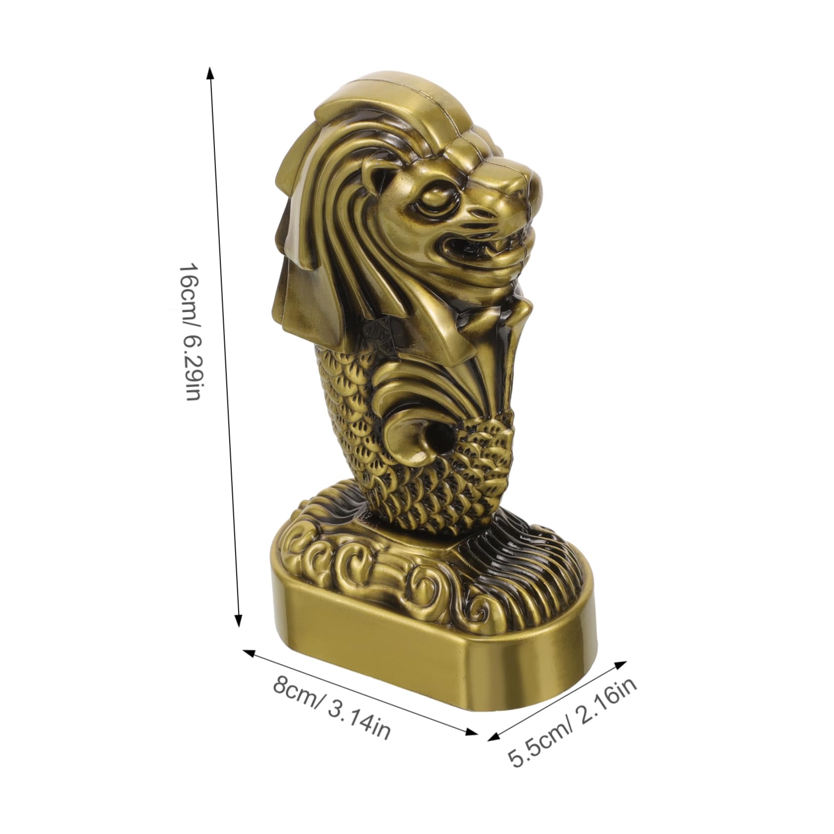 1044 獅子 像 置物 金属製 Amazon｜MARMERDO マーライオン飾り 金の獅子像 卓上マーライオン置物