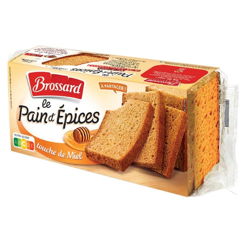 Délice Doré : Pain d'épices moelleux au miel Brossard 350g - Doux et Savoureux - Tradition et Qualité - Catégorie : Gâteaux et Pâtisseries, Epicerie - Le Lot De 4