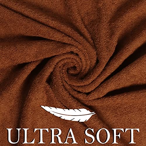 Luxury Bath Towels| 100% Cotton| Ultra Soft, Plush, Thick, Fluffy, Highly Absorbent, Quick Dry| Home, Gym, Pool, Hotel, Shower, Spa | Large Towel Set For Bathroom| Set Of 4| 27 X 54| - Brown #TOP1
