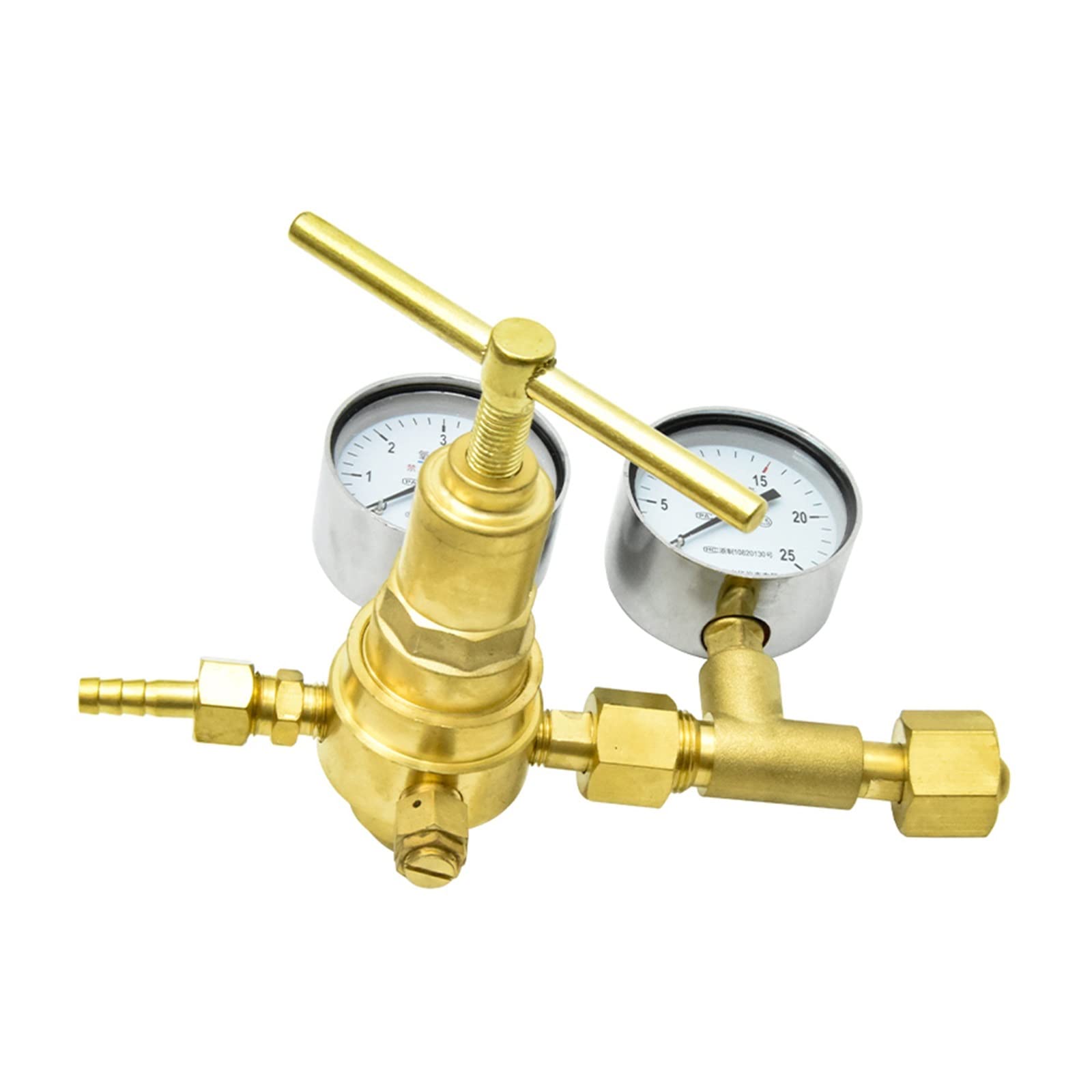 YQD-370/YQY-370/ YQQ-370 Druckminderer Vollkupfer Manometer Druckminderer Druckminderventil Haltedruck (Color : YQY370 O2 0-10Mpa, Size : Yellow)