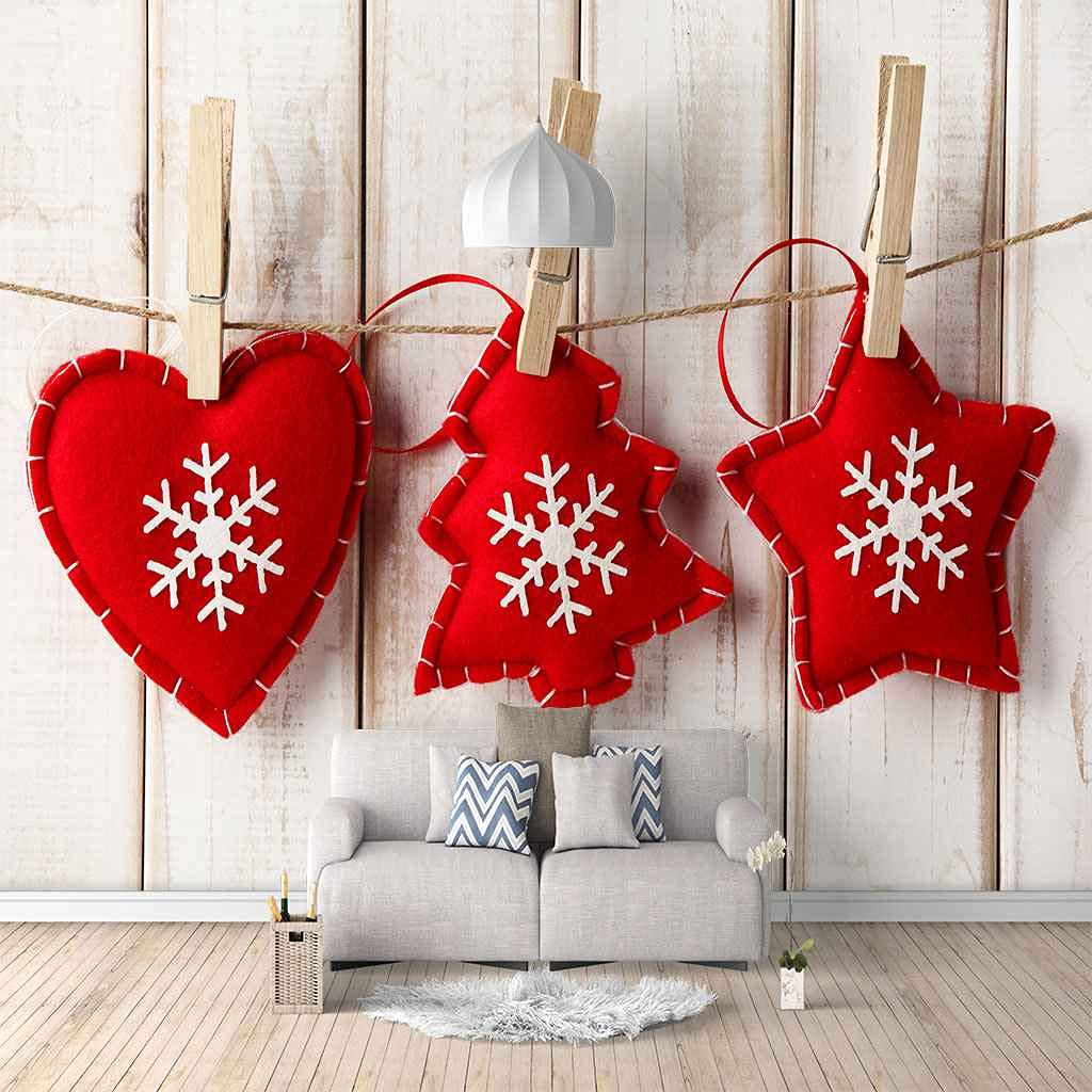 Papier Peint 3D Coeur Rouge Impression HD pour Décorer le Mur de Fond TV