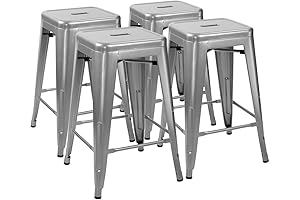 Furmax 24" Metal Bar Stools for Outdoor or Indoor Use