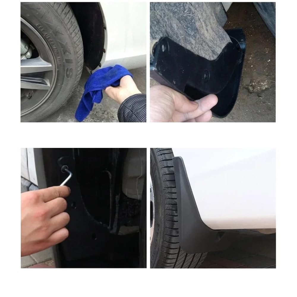 4 PCS plastiche Flessibili Paraspruzzi per Leapmotor B10 2025 nteriore Posteriore Parafanghi Resistenti deformano Facilmente graffiano