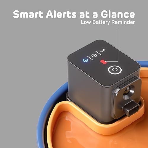 Miniatura 6 de iPettie Fuente de agua de cerámica para gatos, dispensador de agua inalámbrico para mascotas de 3.5 L118 onzas con 3 modos de agua, bomba ultra