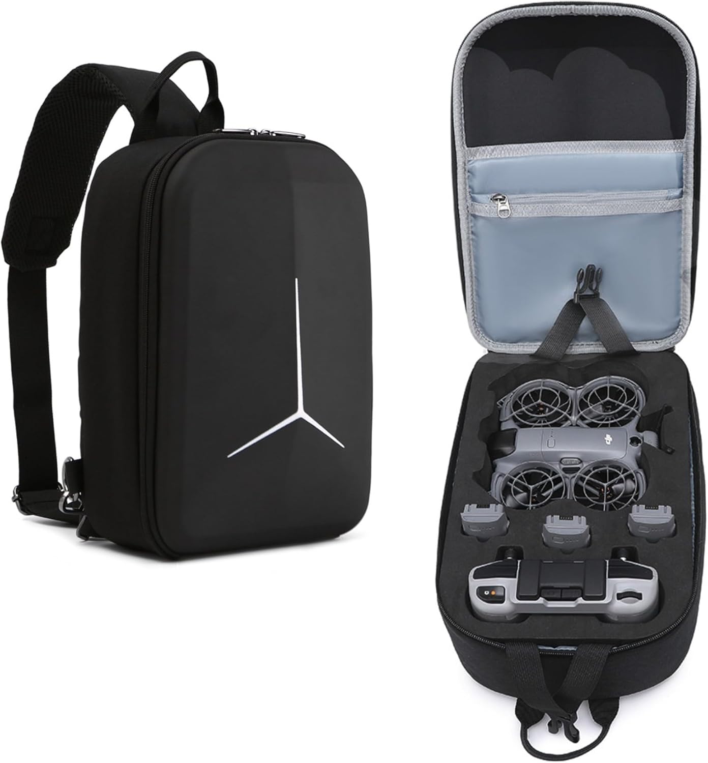 Case Backpack for DJI Neo 2, Portable EVA Storage Protective Carring Bag for DJI Neo 2 Fly More Combo Accessories, Compatible with RC-N3 Remote Controller and Battery Charging Hub