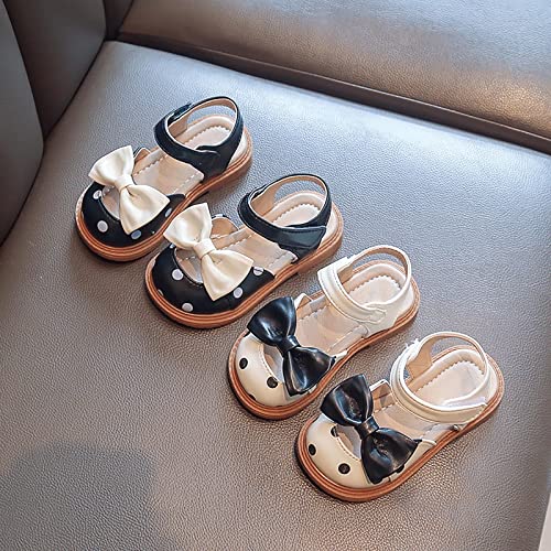sfdgfhyf Toddler Girls Soft Shoes Toddler Girls Sandals Polka Dot Decorated Closed Toe Open Toe Heel Sandals Bow Shoes2