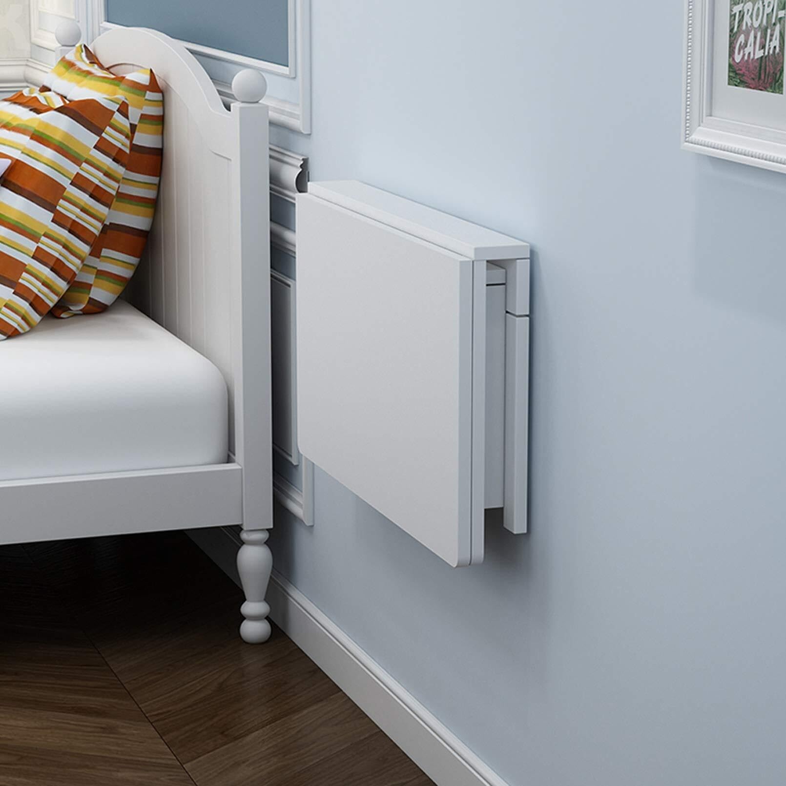 Tavolo pieghevole a parete per studio e camera da letto 60 x 40 cm con accessori per scrivania salvaspazio, ideale per piccoli spazi