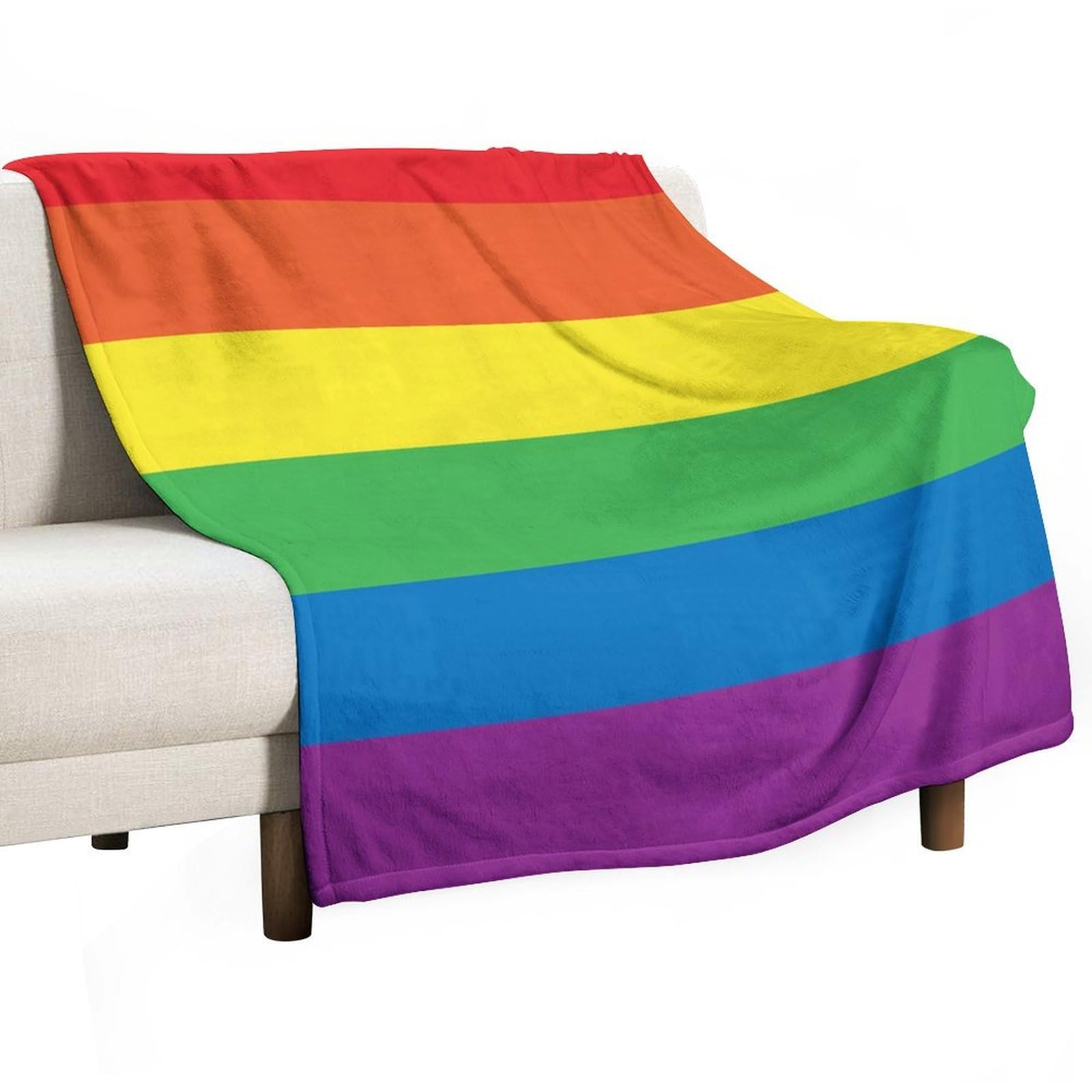 Hxwokrum Flannel Blanket, Rainbow Peace Love Throw Blanket for Couch Sofa Bed Office, Soft And Comfortable Without Pilling