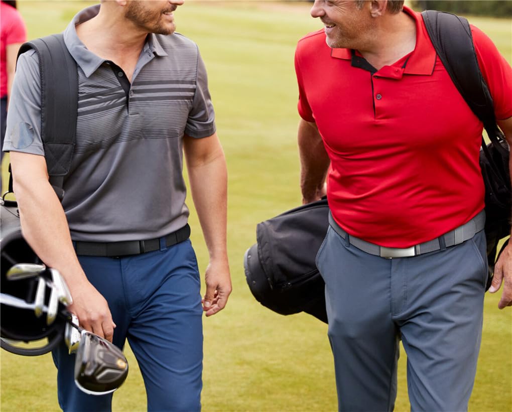 Dninmim Herren Militärgürtel Golf Sport Elastischer Gürtel Automatische Schnalle Elastisch Nylon Großer Gürtel
