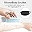 Silicone Body Scrubber, Exfoliating Silicone Body Shower, Silicone Loofah 2 in 1 Bath and Shampoo Brush, Body Scrubber Shower Cleaning Exfoliating for Sensitive Skin, Lather Well 2 PCS Black and Blue
