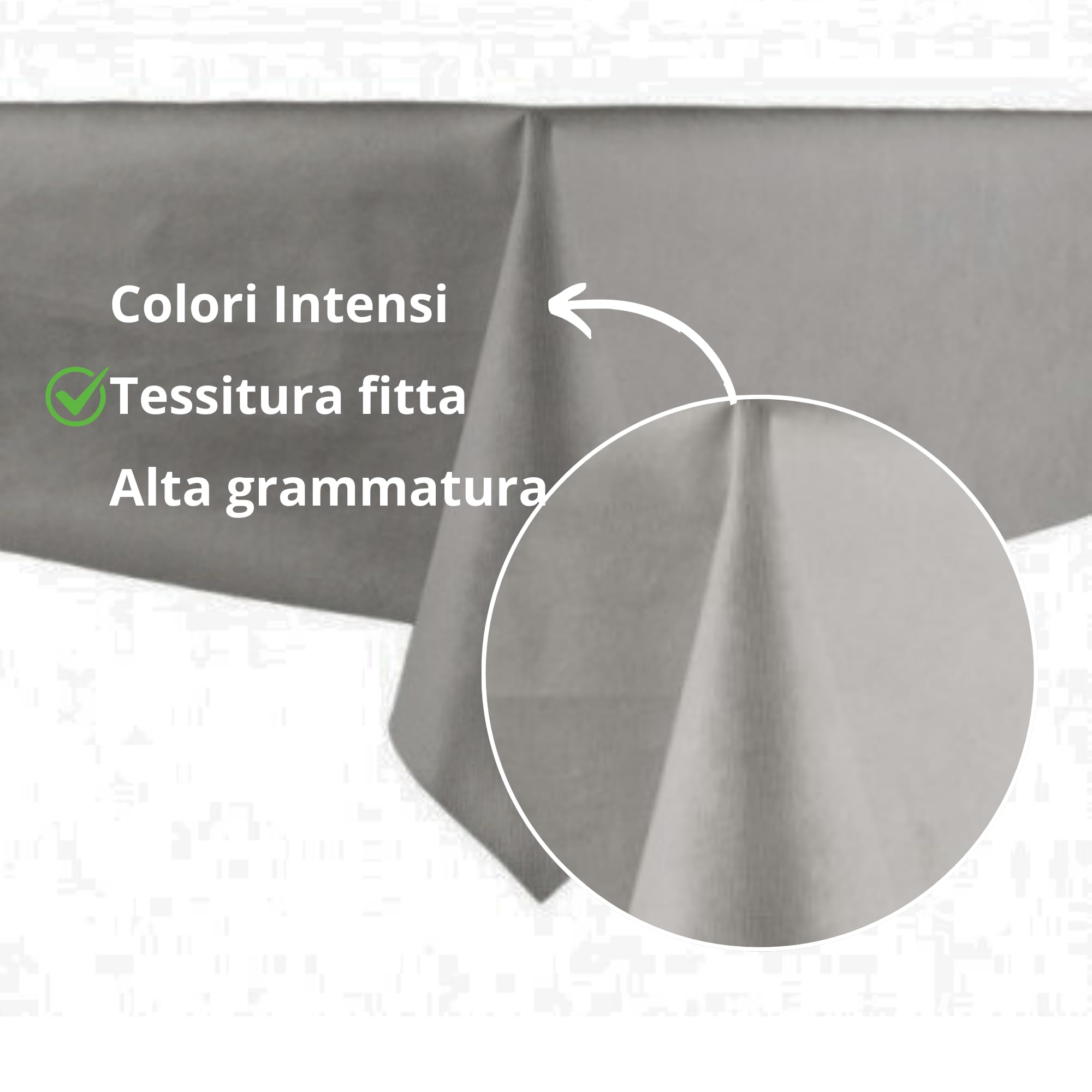 Manteles cubremanchas desechables gris TNT 100 x 100 cm resistentes tipo tela alto gramaje 48 g manteles fiesta restaurante pizzería agroturismo trattoria mantel desechable impermeable (400)