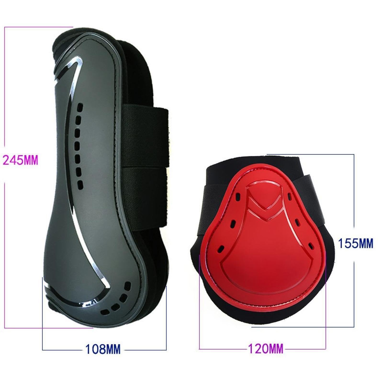 Gralara 4 Protectores de tendón para Caballos, Equipamiento Ecuestre, para Patas Delanteras y traseras.