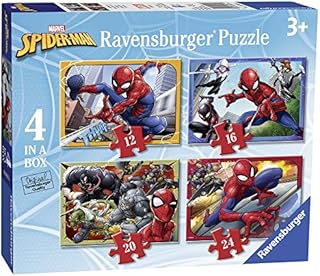Ravensburger Marvel Spiderman 4 in Box (12, 16, 20, 24 Piece) Jigsaw Puzzles for Kids Age 3 Years Up