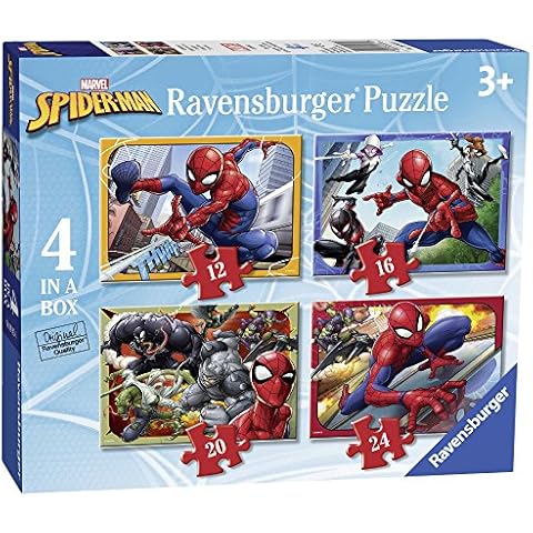 Ravensburger Marvel Spiderman 4 in Box (12, 16, 20, 24 Piece) Jigsaw Puzzles for Kids Age 3 Years Up Cover