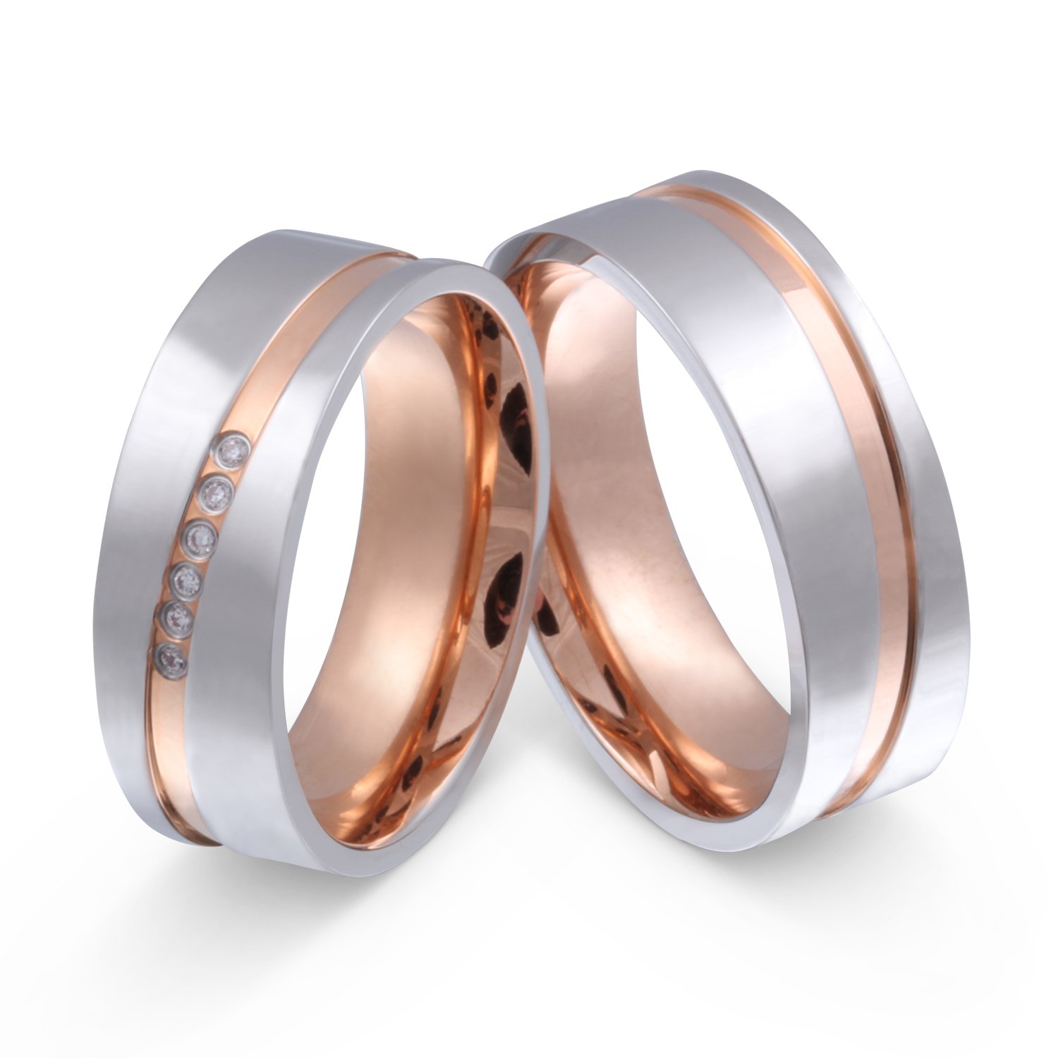 Juwelier Schönschmied - Unisex Partnerringe Freundschaftsringe Eheringe Reina Edelstahl Zirkonia 58-60 207HDac - Kostenlose Wunschgravur mit AMAZON KONFIGURATOR online gestalten!