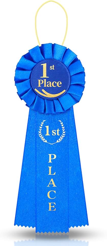 Award Ribbons, 1st Place Ribbons, Blue First Prize Ribbon, Winner Victory Ribbon, Honorable Recognition Award for Medal Classroom Competitions Sports Events Talent Show