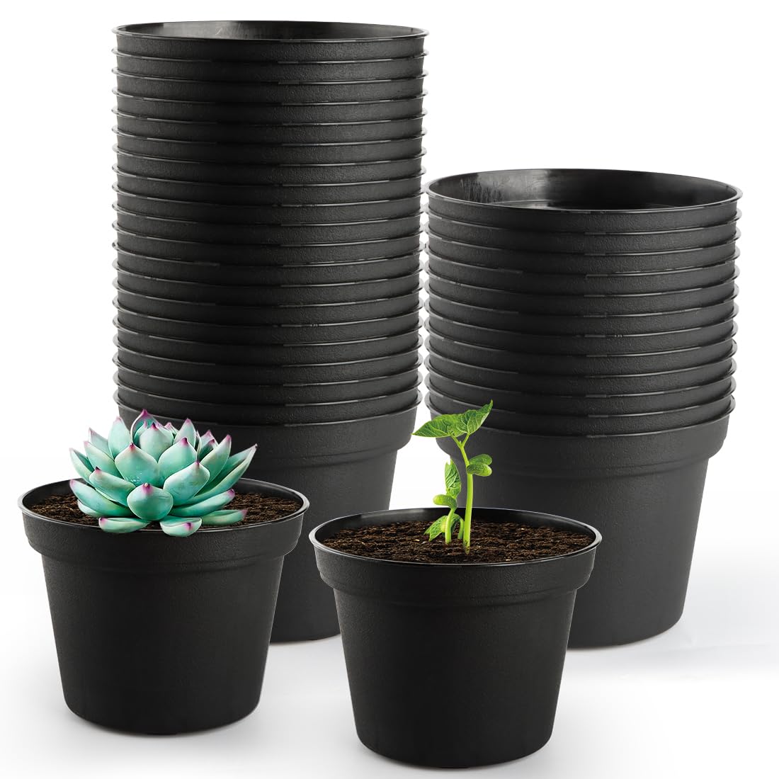 Amazon.com: RooTrimmer 160 Pack 3 Inch Black Nursery Pots