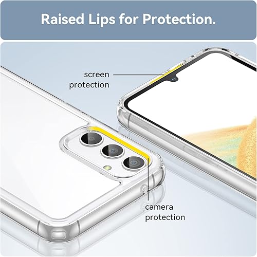 Miniatura 5 de Funda para Samsung A34 5G, Samsung Galaxy A34 5G, con protector de pantalla de vidrio templado, 4 bolsas de aire integradas, no amarillea, funda