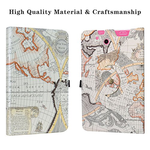 Rca 10 Viking/Ii Pro/Cambio W101 V2 Case,Liushan 360 Degree Rotation Stand Pu Leather With Cute Pattern Cover For 10.1" Rca 10 Viking Pro/Viking Ii Pro/Cambio W101 V2 Tablet,Map White #TOP4