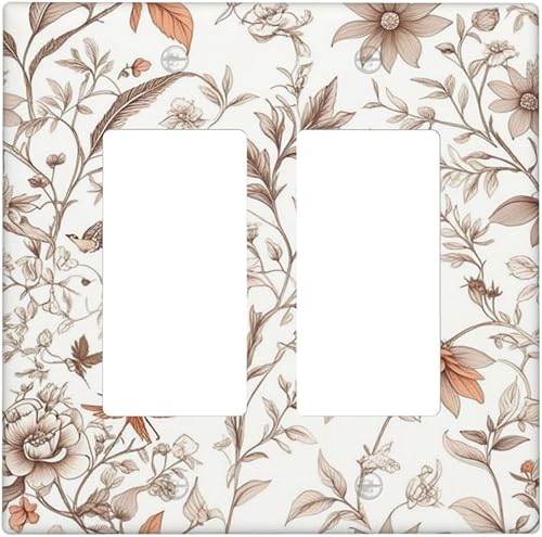 Miniatura 34 de Cubiertas Decorativas para Tomacorrientes Boho Floral Beige Flor y Hoja Botánico 1 Gang Interruptor de Luz Dúplex Placa Cubierta Placas de Boho