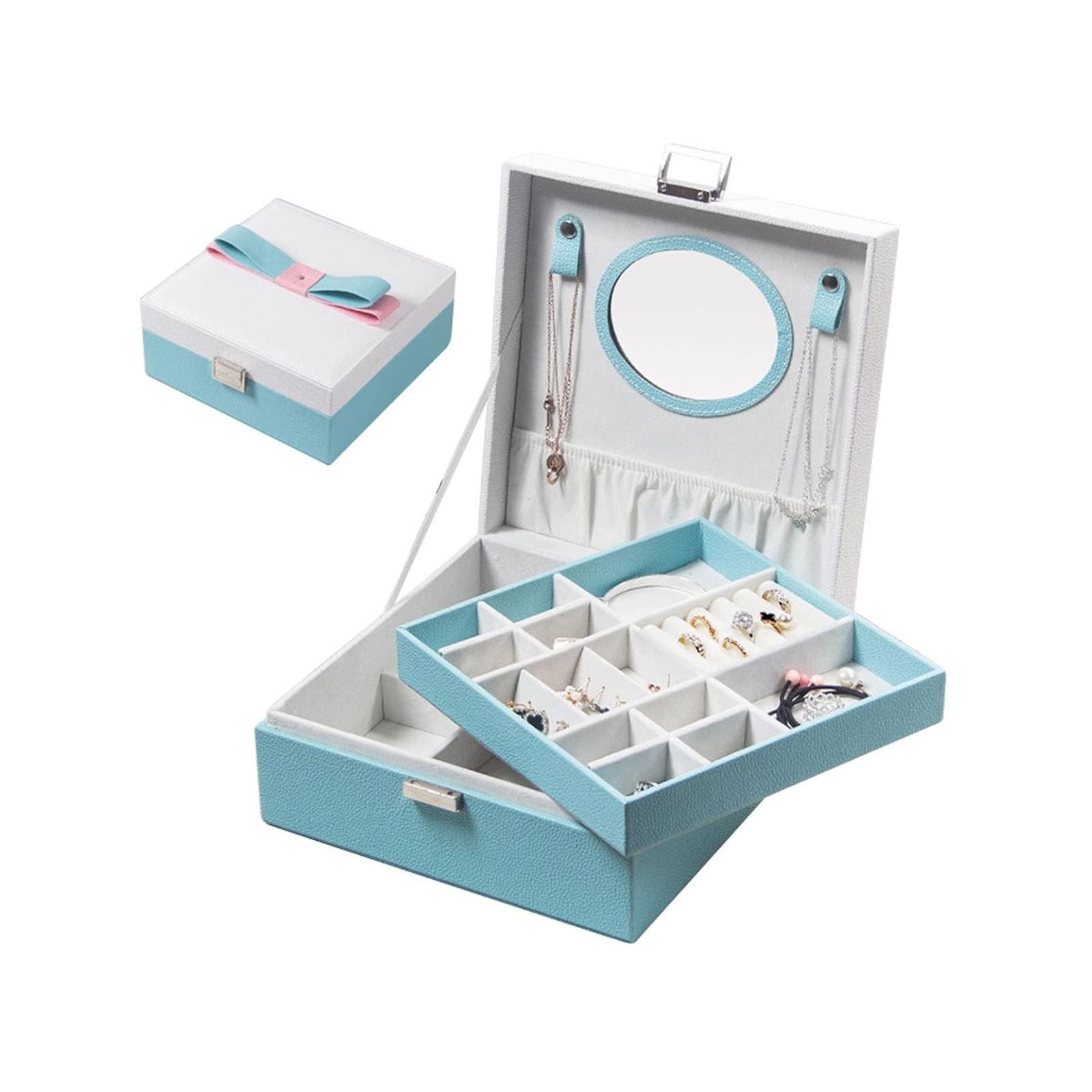 Mini walizka podróżna na biżuterię, mały podróżny organizer na biżuterię, przenośne pudełko na biżuterię Mini podróżny organizer do przechowywania Przenośne pudełko do przechowywania wystaw na