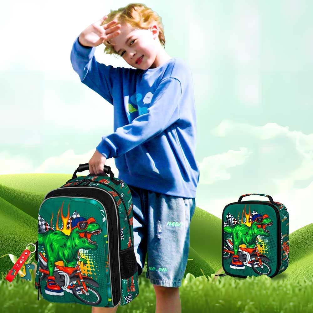 UFNDC 3PCS Boys Dinosaur Backpack, Kids Bookbag With Lunch Box, Water Resistant School Bag For Elementary Preschool Toddler - Image 8