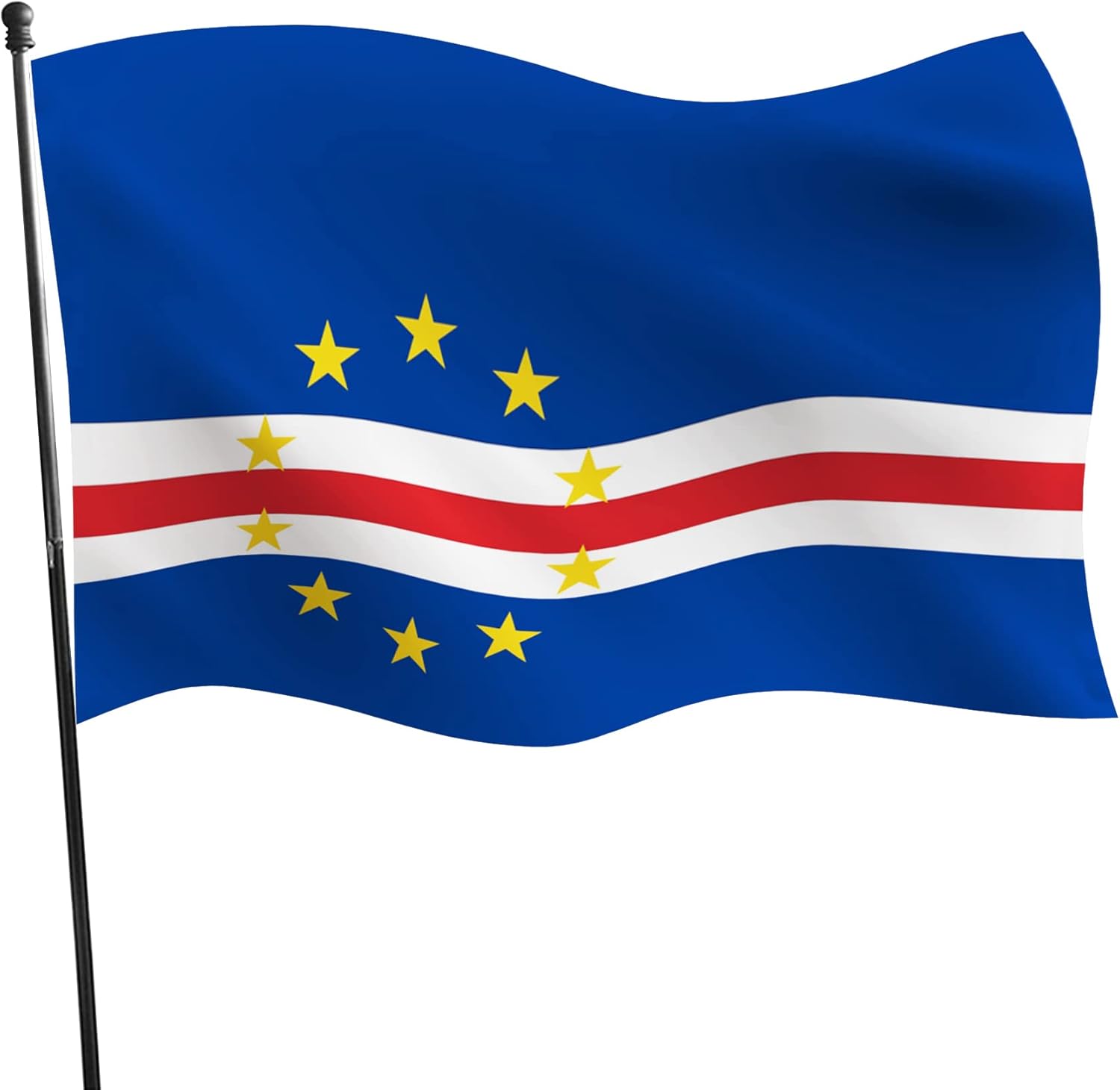 YongFoto Cape Verde Flag 5x8ft Cape Verdean Flags Banner for Outdoor Celebrations Home Garden Porch Party Decoration Flags with 2 Sturdy Grommets Precision Machine Stitched