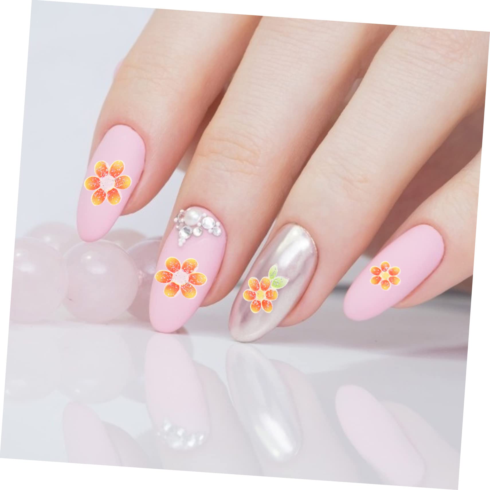 5 Set Set Adesivo Per Manicure Adesivi Per Unghie Fiori Unghia Uv Arte Adesivi Unghie Sticker Unghie Adesivi Per Fiori Per Unghie Ciondoli Per Unghie Etichetta 30 Fogli*5