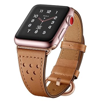 Amazon.com: Lybauri 1.496 in 1.575 in genuino cuero iWatch Band, oro rosa  hebilla Elegante lujo diseño Apple Watch Band para Series 4 Serie 3 Series  2 Series 1 : Celulares y Accesorios