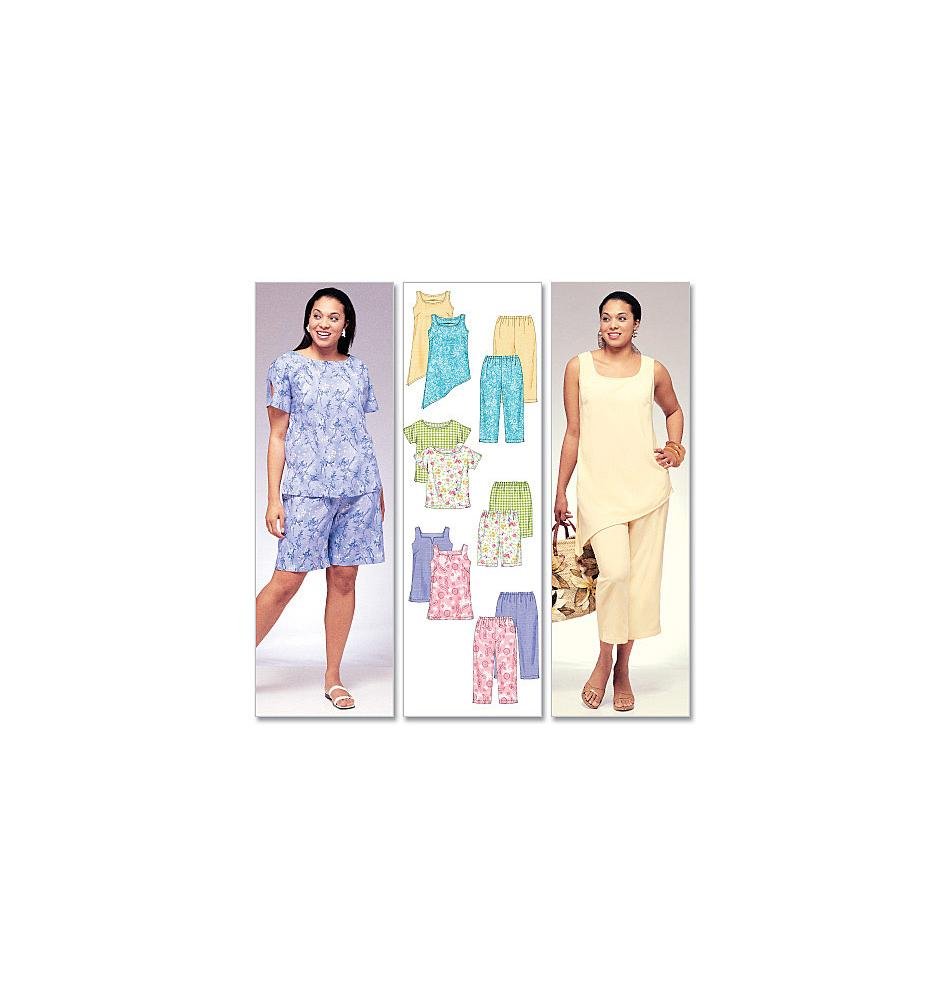 Patterns M4097 Women's Top, Tunics, Shorts and Capri Pants, Size RR (18W-20W-22W-24W)
