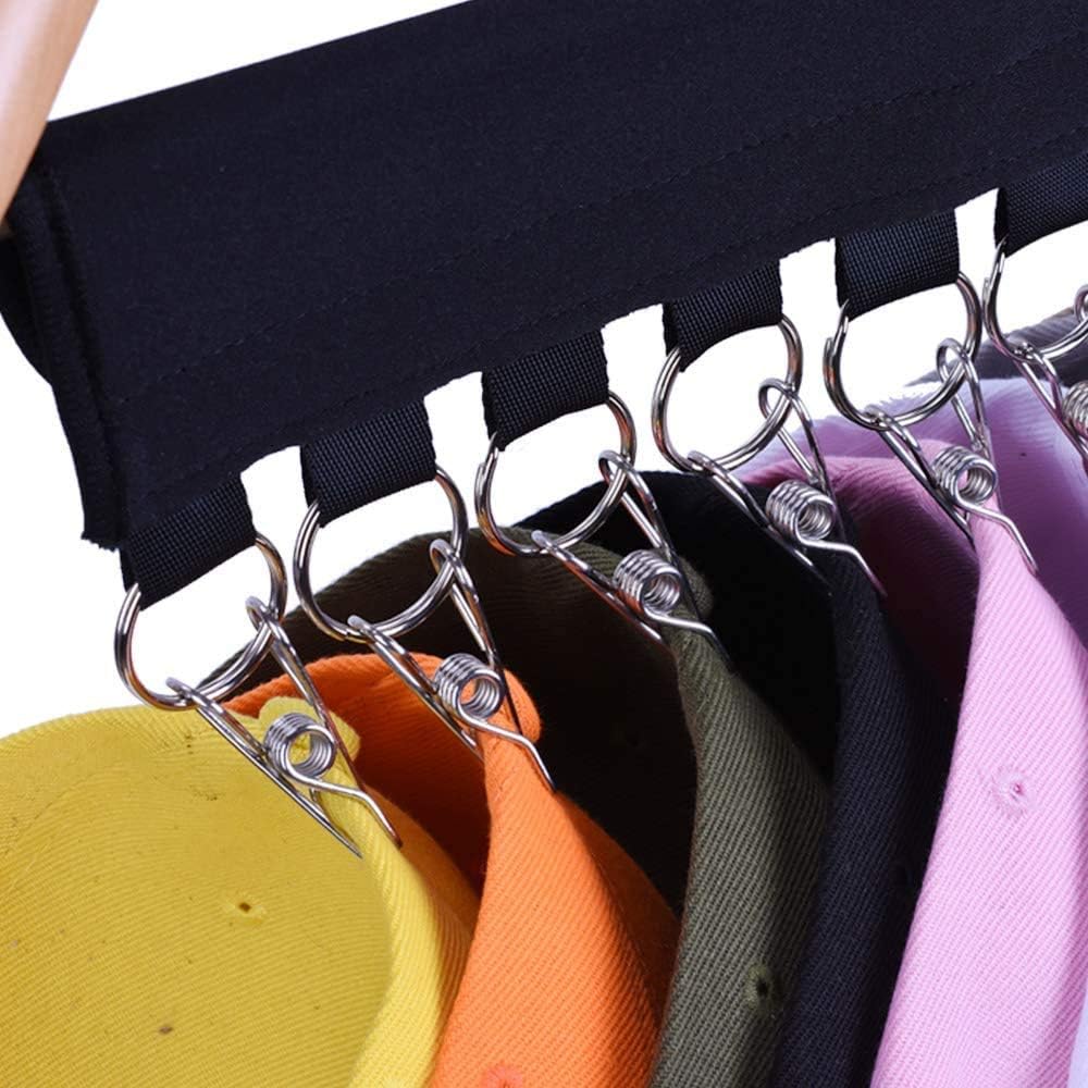 Hat Organizer Hanger, 10 Baseball Cap Holder, Hat Storage for Closet - Change Your Clothes Hanger to Ball Cap Organizer Hanger - Keep Your Hats Cleaner Than a Hat Rack - Great for Travel Use (4 Pack)