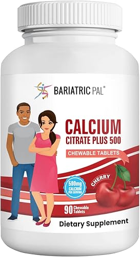 Miniatura 3 de BariatricPal Citrato de calcio 500 mg tabletas masticables - Cereza (suministro para 90 días)