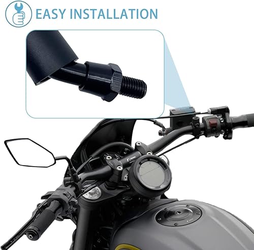 Miniatura 7 de Espejos retrovisores para motocicleta, espejo lateral de 0.315 pulgadas, 0.394 pulgadas, 0.394 pulgadas, abrazadera de montaje de barra compatible