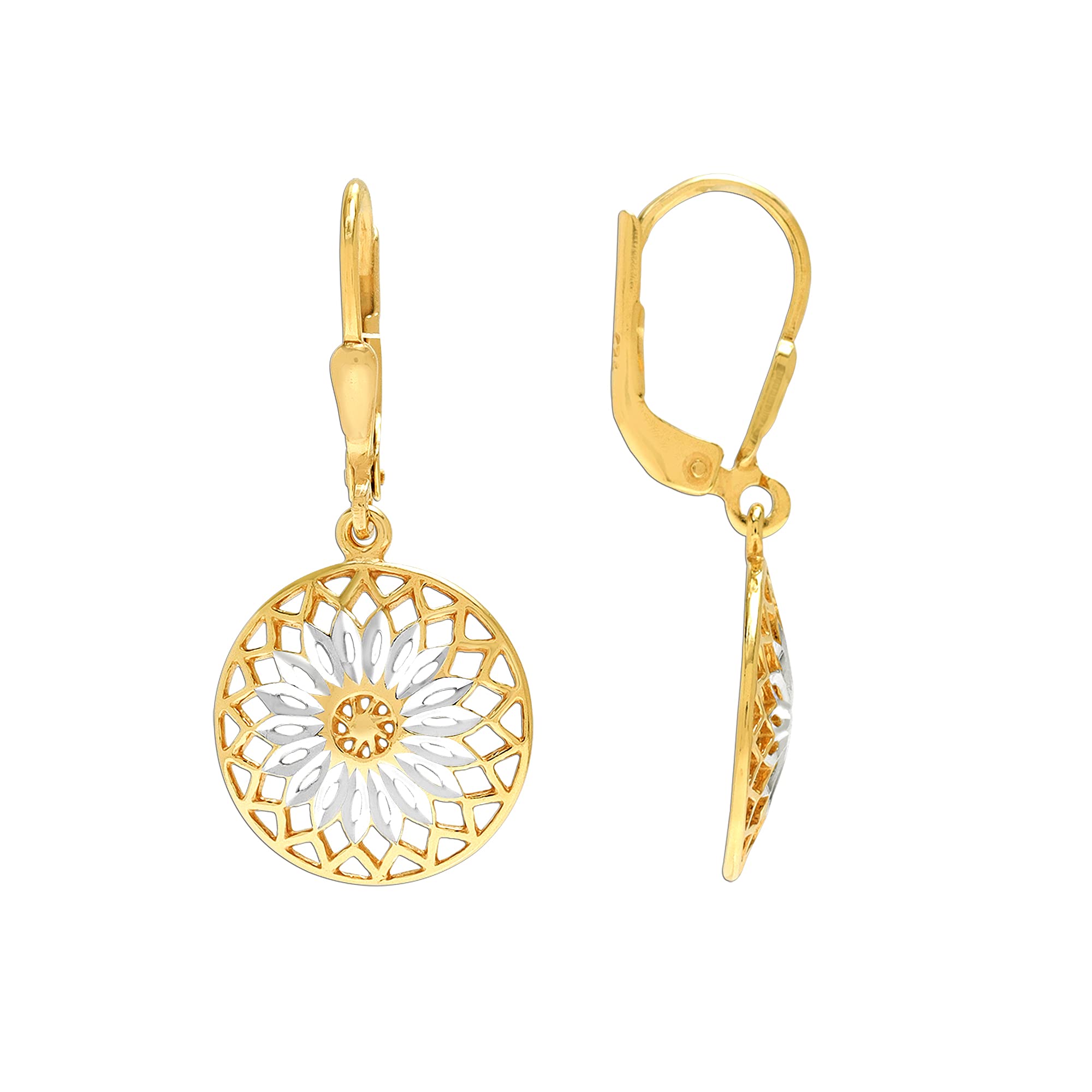 Amazon Brand - Nora Nico 925 Sterling Silver BIS Hallmarked Filigree Diamond-Cut Leverback Drop Dangle Earring for Women (B09GMC2BWF) Amazon Price History, Amazon Price Tracker