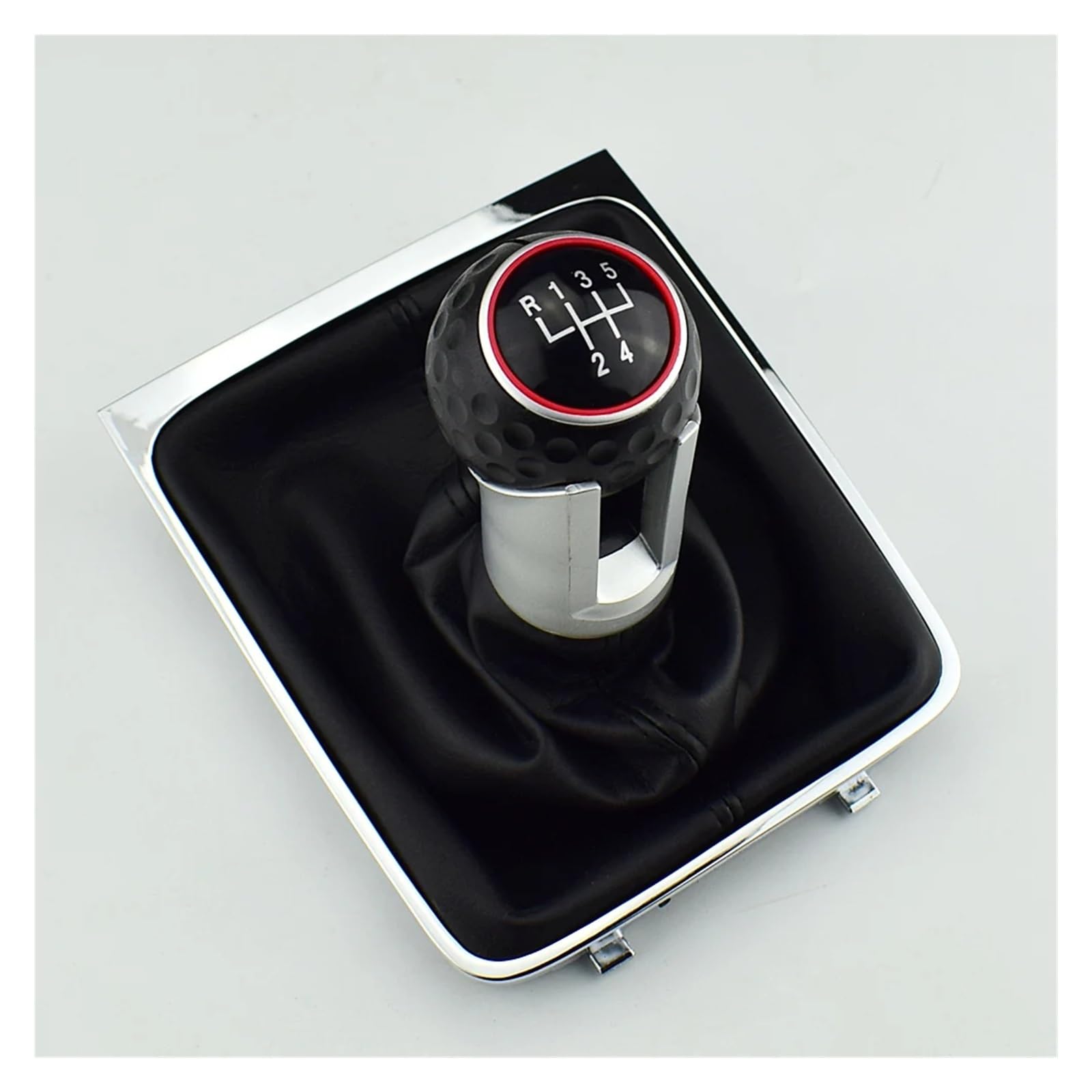 Tkxvcejv One Color Car Gear Shift Stick Knob For Passat B6 2005-2011 6 Speed Leather Car Manual Gear Mt Shift Knob Gaitor Boot(5 Speed)