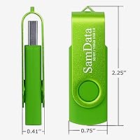 Vista 4 de Memoria USB de 128 GB, 1 unidad, unidad de memoria con luz LED para almacenamiento o copias de seguridad (1 unidad verde)
