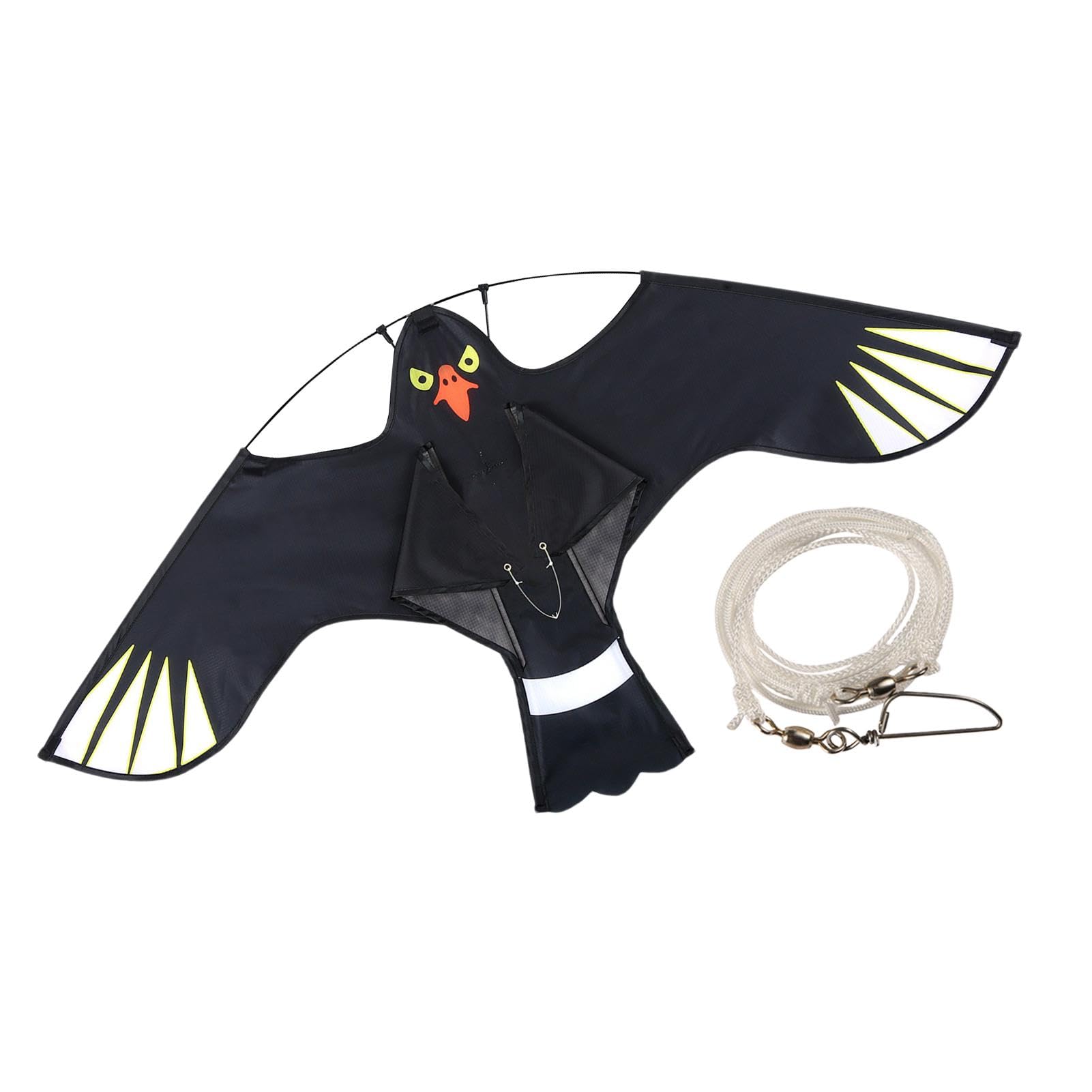 WscwlBird Flying Kite Bird Hawk Scarer Flying Kite With Reflective, Easy Flyer Kites For Boys Girls Adults, Repeller Flying Eagle Kite Extendable Bird Repeller Farm Protector For Farm Backyard