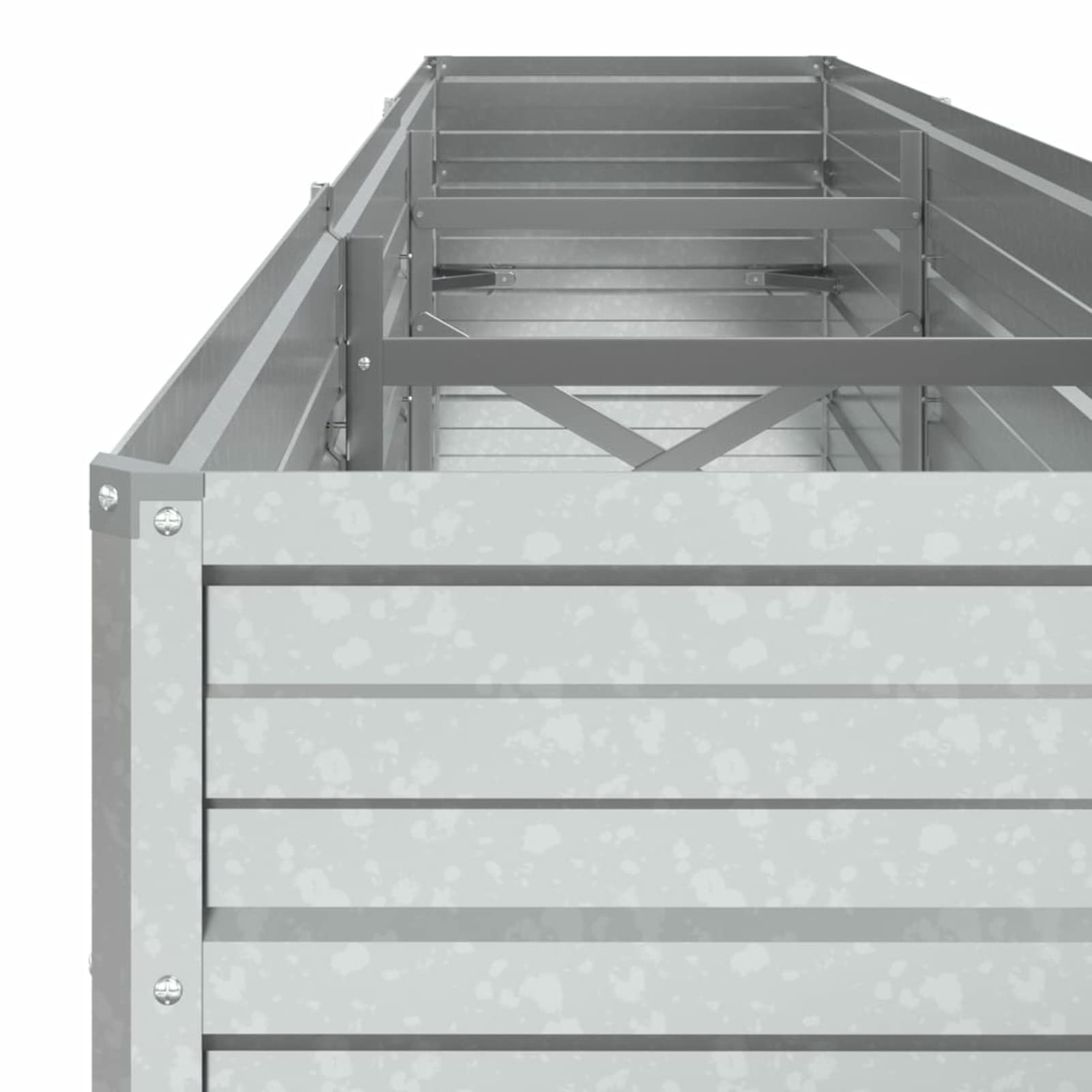 Arriate, Mesa De Cultivo, Huerto Domestico, Cultivo De Plantas Aromaticas, Arriate De Jardín, de Acero galvanizado Plateado 240x40x45 cm