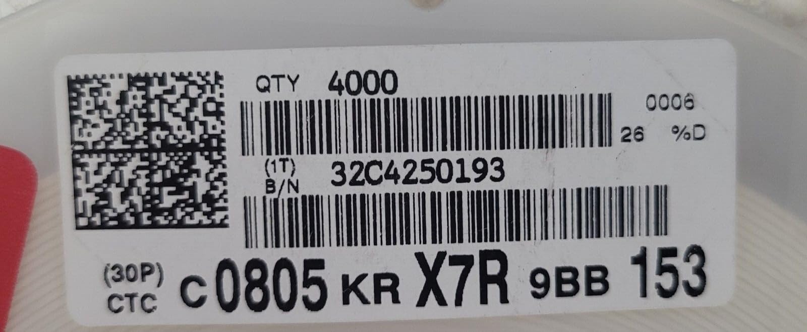 (50 PC) C0805KRX7R9BB153 YAGEO Surface-Mount Ceramic Multilayer Compatible with Cap