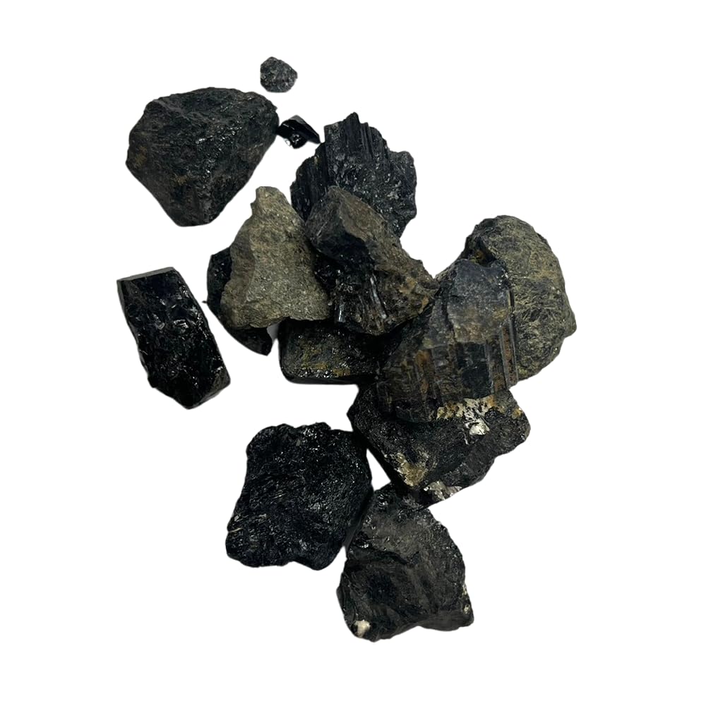 VIE Raw Rough Cut Crystals, 2-4cm, Pack of 6, Black Tourmaline