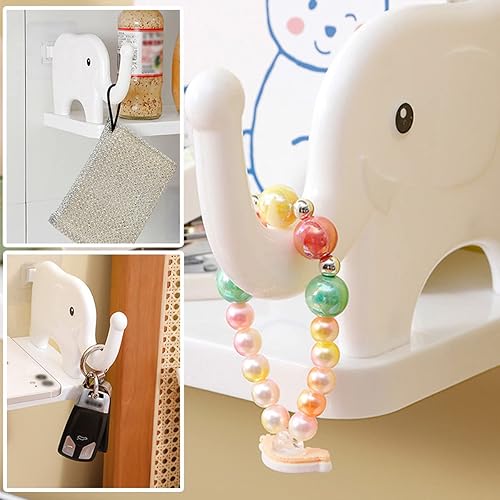 Miniatura 4 de jaizu Estante de almacenamiento multifuncional con forma de elefante, estante de almacenamiento de elefante sin perforaciones, mini organizador de