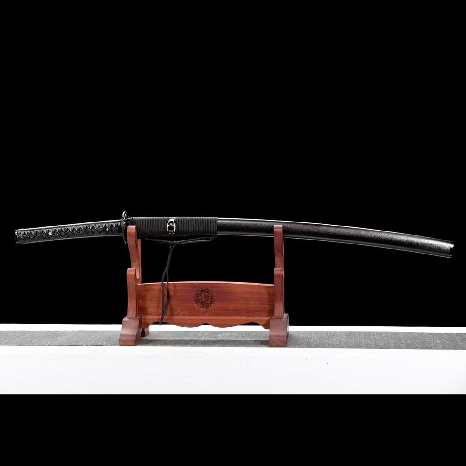 Hand Forged Full Tang Samurai Sword (40.5 Inches) - Spring Steel Blade with Blackening Process, Perfect for Outdoor Use, Self-Protection, Martial Arts Practice, Home Decoration & Sword Collection