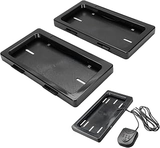Electric Vehicle License Plate Frame, 2Pcs Flip Hidden Holders with Remote Control and Abs for American Cars