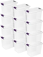 Vista 10 de Sterilite ClearView Latch - Caja de almacenamiento con ruedas para debajo de la cama, contenedor apilable con tapa, contenedor de plástico