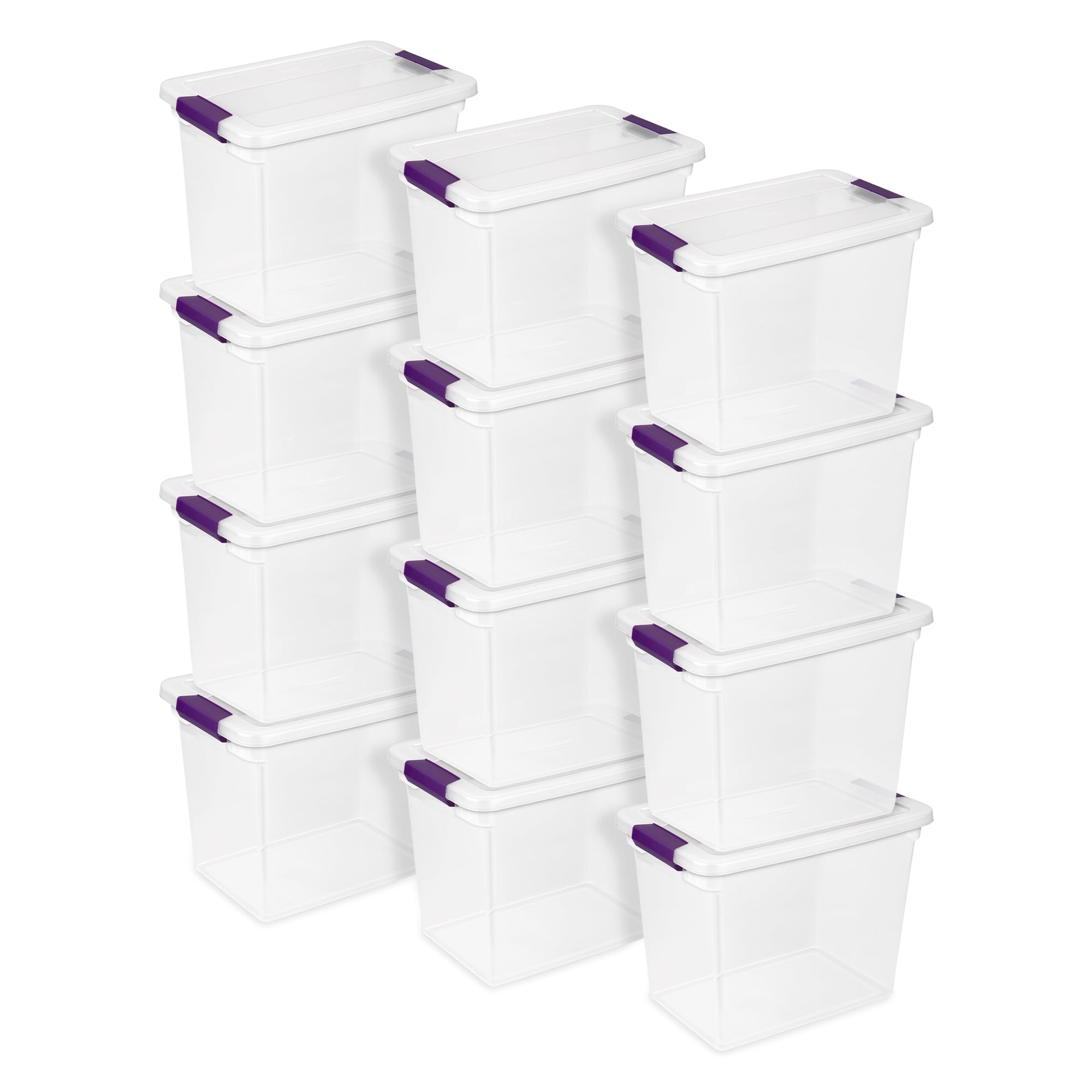 Sterilite ClearView Latch Boxes, Storage Bins with Lids, 27 Quart, 12-Pack 12 Pack 27 Quart