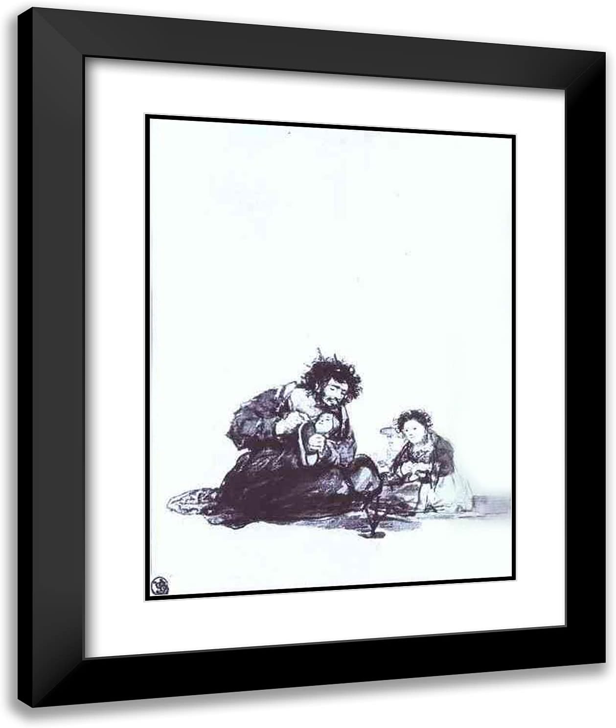 ArtDirect Goya, Francisco 20x24 Black Ornate Framed Art Print with Double Matting Titled: Diligent Blind Man
